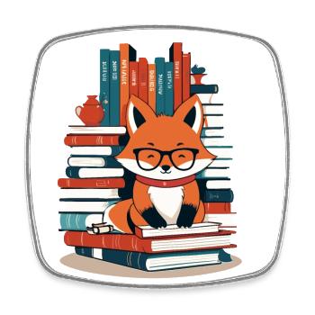Niedlicher Buch Liebhaber Lustiges Bücher Design - Viereckiger Kühlschrankmagnet - Weiß - Vorne