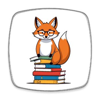 Niedlicher Buch Liebhaber Lustiges Bücher Design - Viereckiger Kühlschrankmagnet - Weiß - Vorne