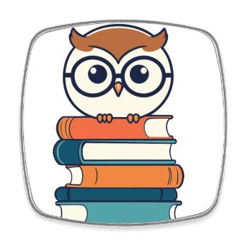Bücher Eule Eulen Liebhaber Leseratte Illustration - Viereckiger Kühlschrankmagnet - Weiß - Vorne