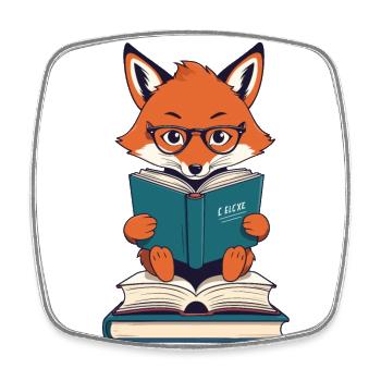 Niedlicher Buch Liebhaber Lustiger Bücherwurm - Viereckiger Kühlschrankmagnet - Weiß - Vorne