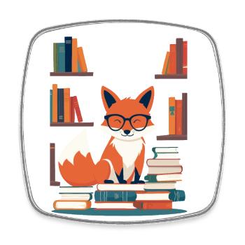 Niedlicher Buch Liebhaber Lustiges Bücher Design - Viereckiger Kühlschrankmagnet - Weiß - Vorne
