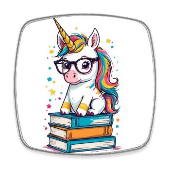 Unicorn Fantasy Stories Cute Unicorn - Square fridge magnet - white - Front