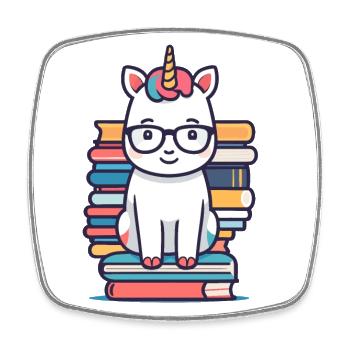 Unicorn Fantasy Stories Cute Unicorn - Square fridge magnet - white - Front