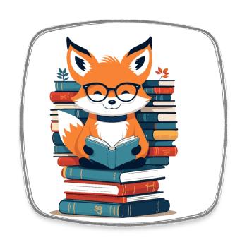 Niedlicher Buch Liebhaber Lustiges Bücher Design - Viereckiger Kühlschrankmagnet - Weiß - Vorne