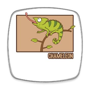 Chameleon Doodle Panthère Hanzi Chinoise Voilée - Magnet carré - blanc - Devant