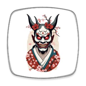 Oni Démons Masque Japon Culture Esthétique Design - Magnet carré - blanc - Devant