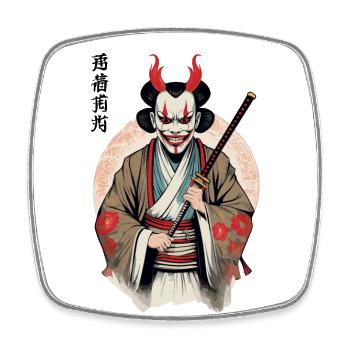 Oni Démon Masque Samouraï Japon Culture Esthétique - Magnet carré - blanc - Devant