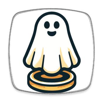 Funny Vintage Ghost Retro Art Style Halloween - Square fridge magnet - white - Front