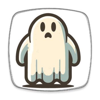 Funny Vintage Ghost Retro Art Style Halloween - Viereckiger Kühlschrankmagnet - Weiß - Vorne