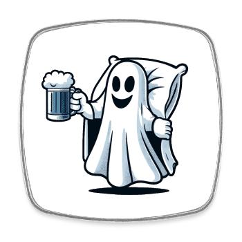 Boozing Ghost Beer Lover Halloween Party - Viereckiger Kühlschrankmagnet - Weiß - Vorne