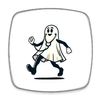 Funny Nurse Geriatric Nurse Halloween Ghost - Viereckiger Kühlschrankmagnet - Weiß - Vorne
