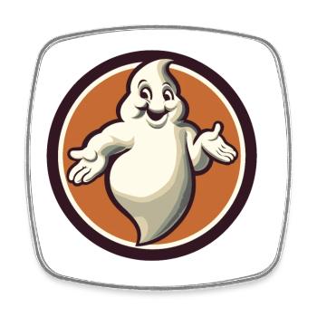 Funny Vintage Ghost Knows Nothing Halloween - Viereckiger Kühlschrankmagnet - Weiß - Vorne