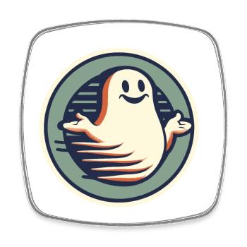 Funny Vintage Ghost Knows Nothing Halloween - Square fridge magnet - white - Front