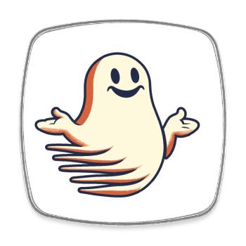 Drôle Vintage Ghost Ne Sait Rien Halloween - Magnet carré - blanc - Devant