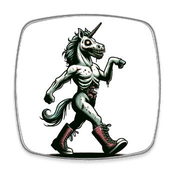 Zombie Unicorn Undead Mystical Creature - Square fridge magnet - white - Front