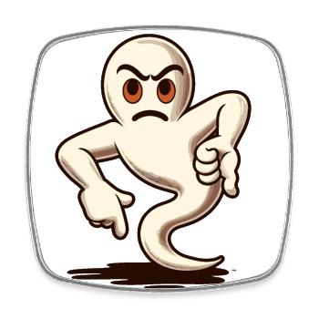 Cool Ghost Gives Thumbs Down Funny Halloween - Square fridge magnet - white - Front