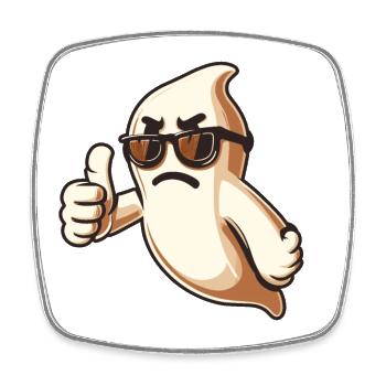 Cool Ghost Lustiger Halloween Party Spass - Viereckiger Kühlschrankmagnet - Weiß - Vorne
