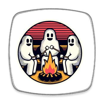 Geister Am Lagerfeuer Campingplatz Lustige - Viereckiger Kühlschrankmagnet - Weiß - Vorne
