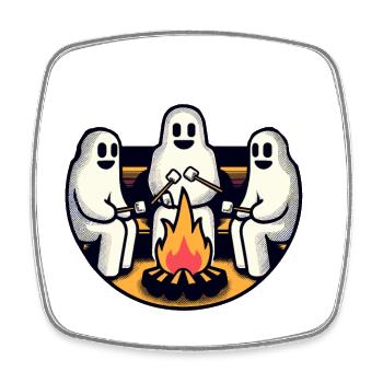 Ghosts At Campfire Camping Site Halloween Party - Viereckiger Kühlschrankmagnet - Weiß - Vorne
