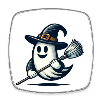 Drôle Sorcière Sorcière Balai Halloween Fun - Magnet carré - blanc - Devant