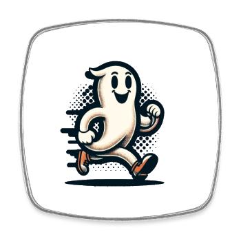 Funny Vintage Ghost Retro Art Style - Square fridge magnet - white - Front