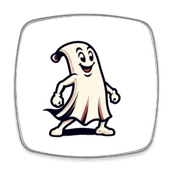 Funny Vintage Ghost Retro Art Style - Square fridge magnet - white - Front