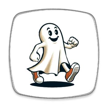 Funny Vintage Ghost Retro Art Style Halloween - Square fridge magnet - white - Front