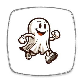Lustiger Vintage Geist Retro Kunststil Halloween - Viereckiger Kühlschrankmagnet - Weiß - Vorne