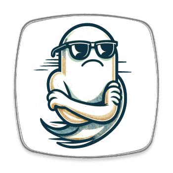 Cool Ghost Vintage Art Style Funny Halloween - Square fridge magnet - white - Front