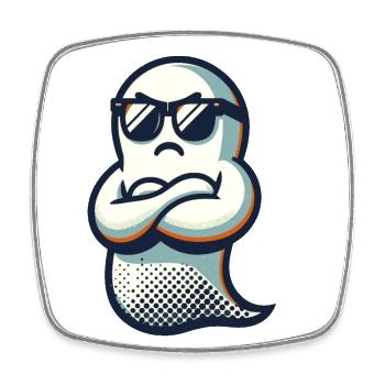 Cool Ghost Vintage Art Style Funny Halloween - Viereckiger Kühlschrankmagnet - Weiß - Vorne
