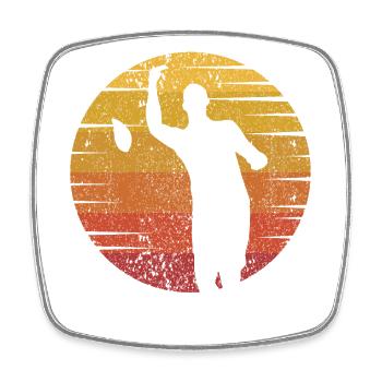 Retro Planches Bean Bag Game Professionnel Cornhole - Magnet carré - blanc - Devant