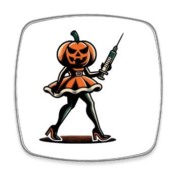 Funny pumpkin nurse geriatric nurse - Square fridge magnet - white - Front