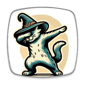 Dabbende Hexen Katze Dabbing Haustier Halloween - Viereckiger Kühlschrankmagnet - Weiß - Vorne