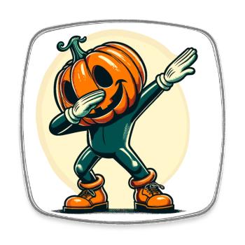 Dabbing Halloween Citrouille Drôle Dabbing Citrouille - Magnet carré - blanc - Devant