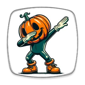 Dabbing Halloween Citrouille Drôle Dabbing Citrouille - Magnet carré - blanc - Devant