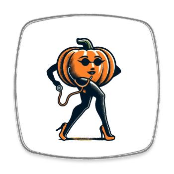 Funny pumpkin nurse geriatric nurse - Square fridge magnet - white - Front