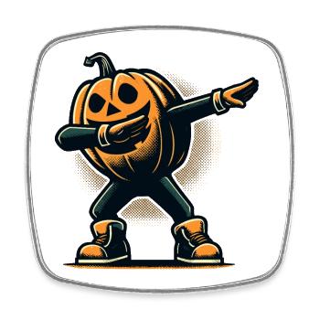 Dabbing Halloween Citrouille Drôle Dabbing Citrouille - Magnet carré - blanc - Devant