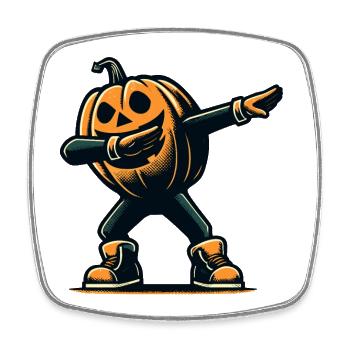 Dabbing Halloween Citrouille Drôle Dabbing Citrouille - Magnet carré - blanc - Devant