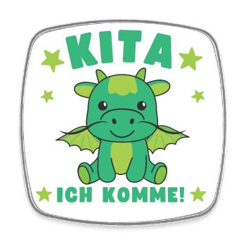 Kita I'm Coming Kita Child Dragon - Square fridge magnet - white - Front