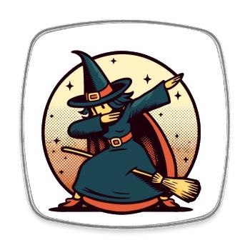 Dabbing Witch Dabbing Witches Design Halloween - Square fridge magnet - white - Front