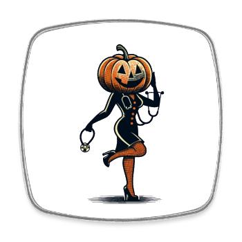 Funny pumpkin nurse geriatric nurse - Square fridge magnet - white - Front