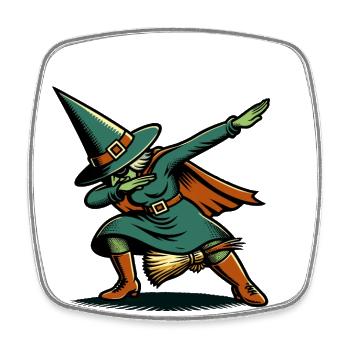 Dabbing Witch Halloween Costume Decoration Salem - Square fridge magnet - white - Front