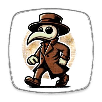 Retro Vintage Cartoon Halloween Kostüm Pest Doktor - Viereckiger Kühlschrankmagnet - Weiß - Vorne