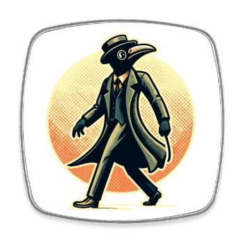 Plague Doctor Vintage Pest Doktor Halloween Kostüm - Viereckiger Kühlschrankmagnet - Weiß - Vorne