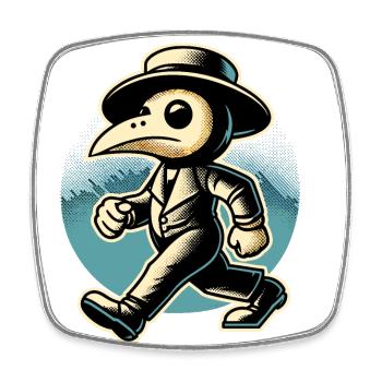 Retro Vintage Cartoon Halloween Kostüm Deko - Viereckiger Kühlschrankmagnet - Weiß - Vorne