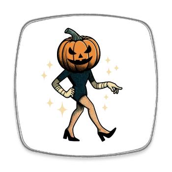 Drôle citrouille infirmière Halloween costume - Magnet carré - blanc - Devant