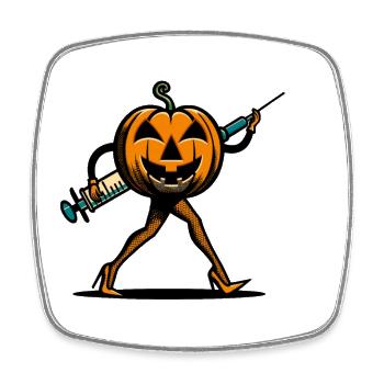 Funny pumpkin nurse geriatric nurse - Square fridge magnet - white - Front