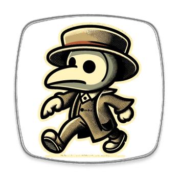 Retro Vintage Cartoon Halloween Kostüm Deko - Viereckiger Kühlschrankmagnet - Weiß - Vorne
