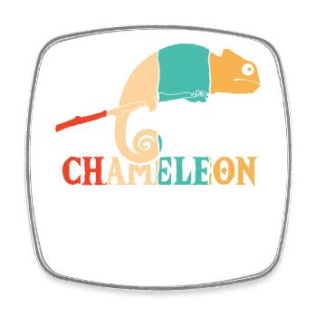 Panthère rétro voilée Chamaeleonidae amoureuse - Magnet carré - blanc - Devant