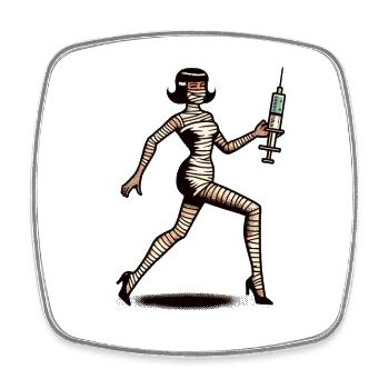 Nurse Caregiver Mummy Physician Assistant Style - Square fridge magnet - white - Front